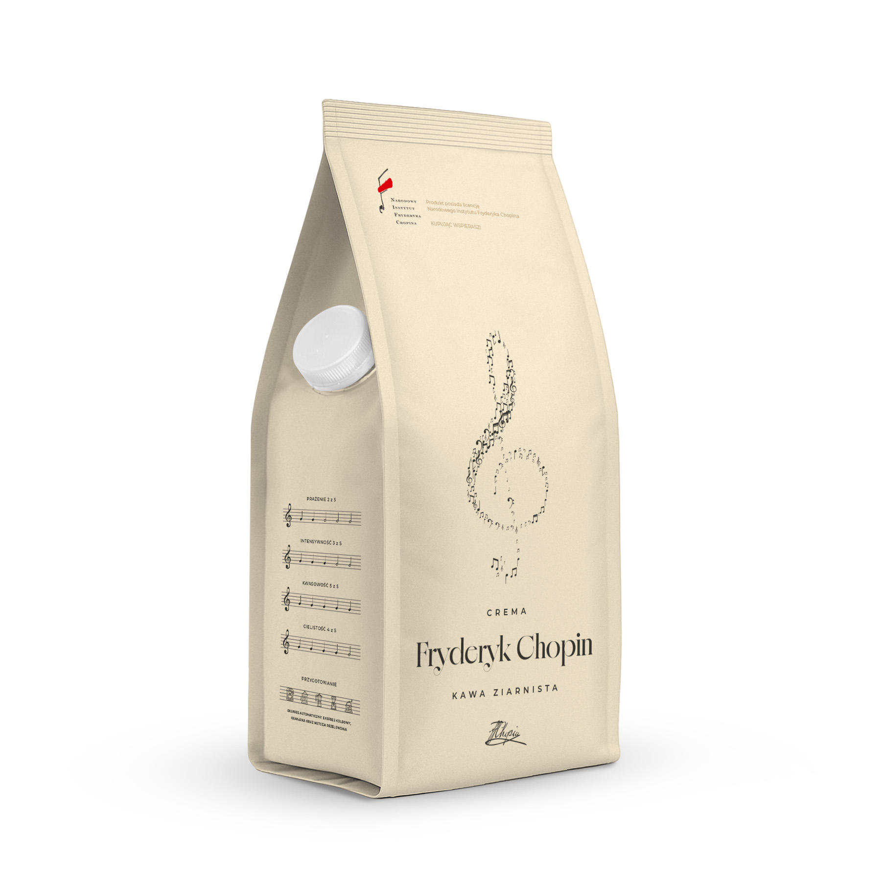 Kawa ziarnista Crema Fryderyk CHOPIN torebka 1000g EAN 5905832174385