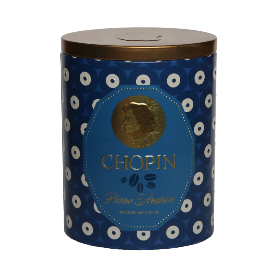 Kawa ziarnista ARABICA CHOPIN Piano Cafe metalowa puszka 200g